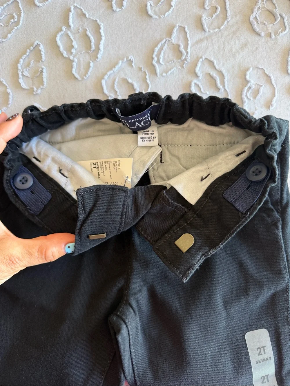NWT The Children’s Place Toddler Boys Black Skinny Chino Pants Size 2T Uniform